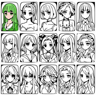 girls that look diffrent anime