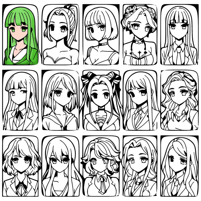 girls that look diffrent anime