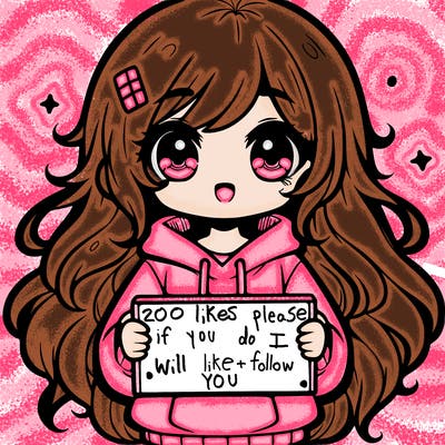cute girl with long messy hair, wearing a hoodie holding a sign