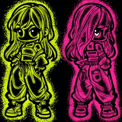 girl in crop top and baggy pants