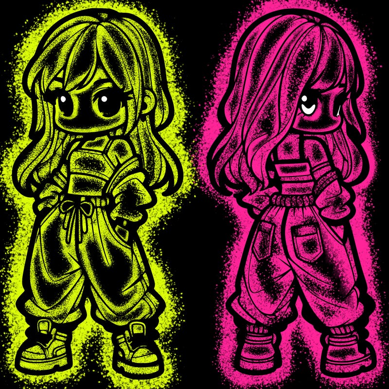 girl in crop top and baggy pants