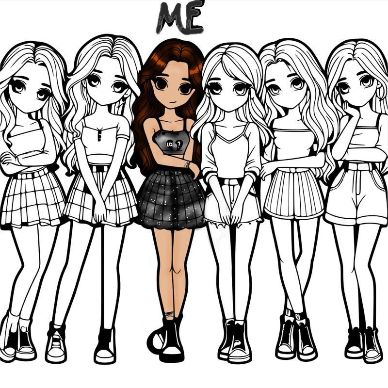 a group of girls realistic