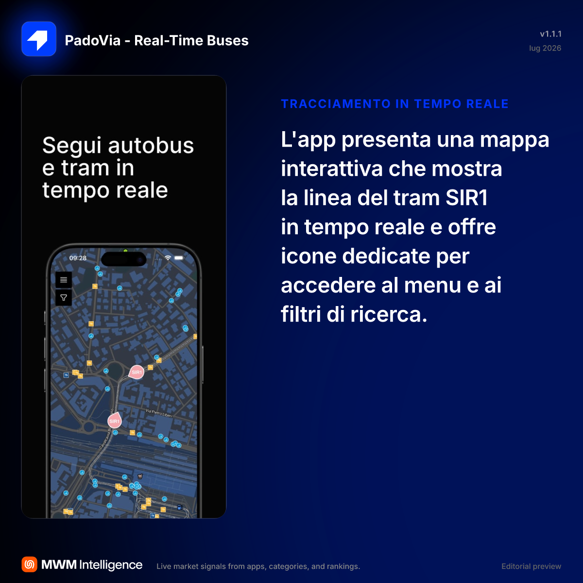 PadoVia - Bus in tempo reale - App di Navigazione | MWM