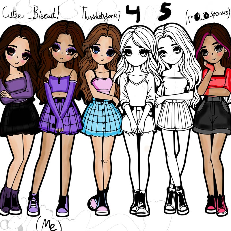 a group of girls realistic