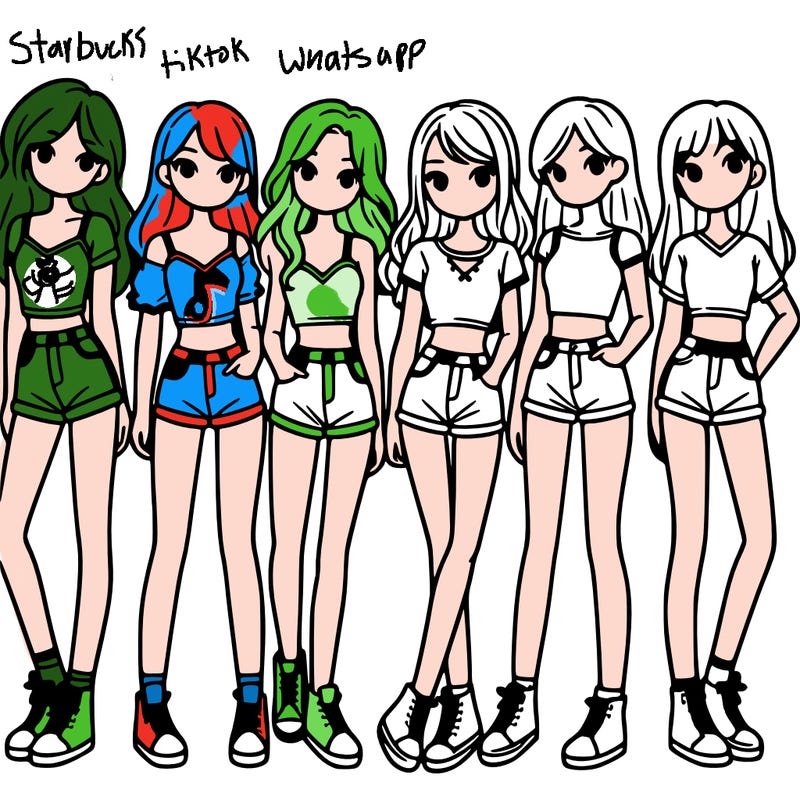 a group of girls wearing crop tops and shorts