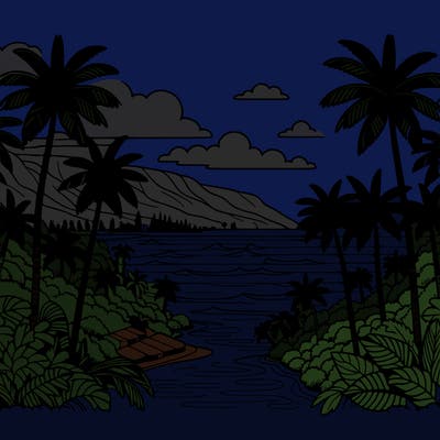 view of the ocean in hawaii lots of palm trees and beautiful view