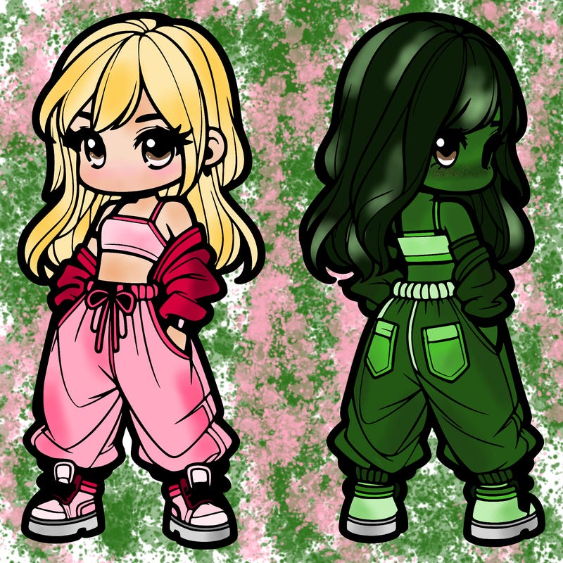 girl in crop top and baggy pants