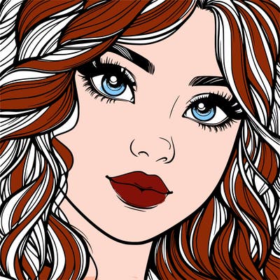 beautiful realistic girl close up to the camera with wavy hair,