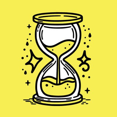 hour glass with sand falling into water pool on bottom level symbolizing air and water signs