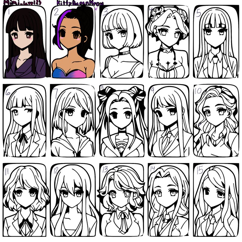 girls that look diffrent anime