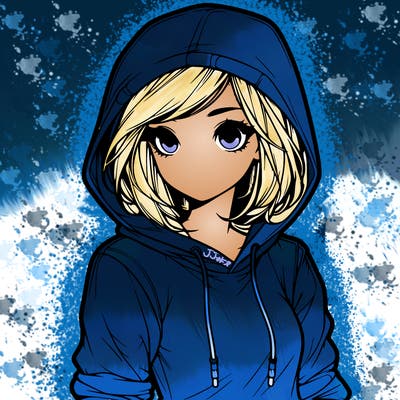 realistic girl with hoodie