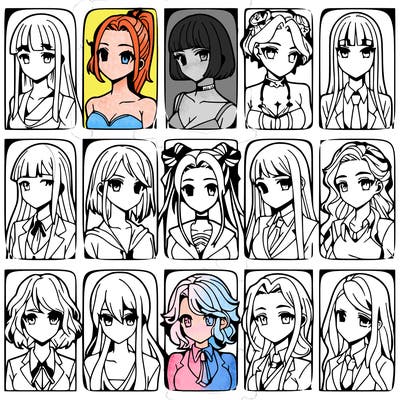 girls that look diffrent anime