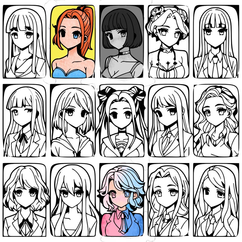 girls that look diffrent anime