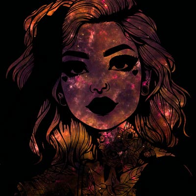 realistic girl with tattoos all over