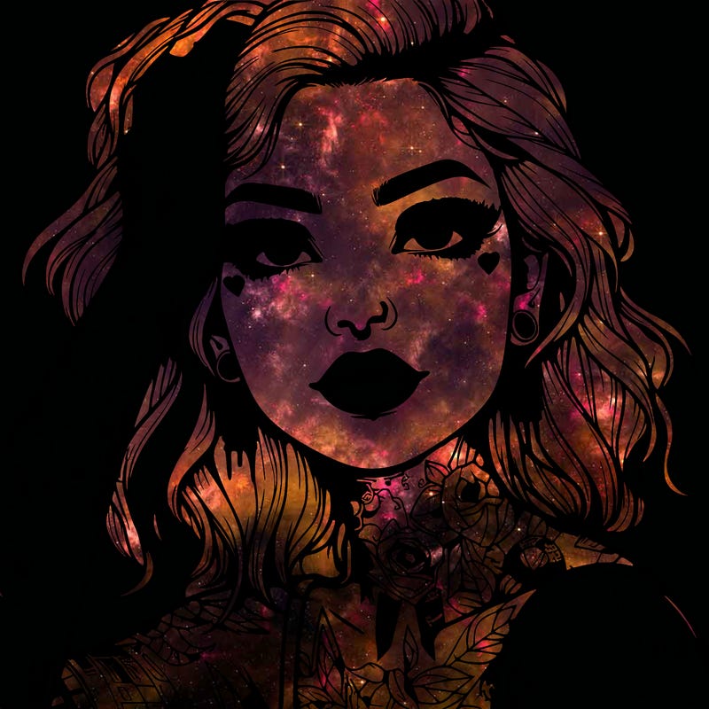 realistic girl with tattoos all over