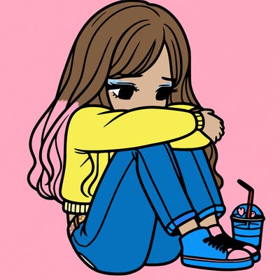 a girl  after a breakup