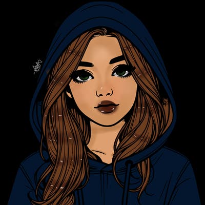 realistic girl with a hoodie