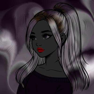 realistic girl with a high ponytail
