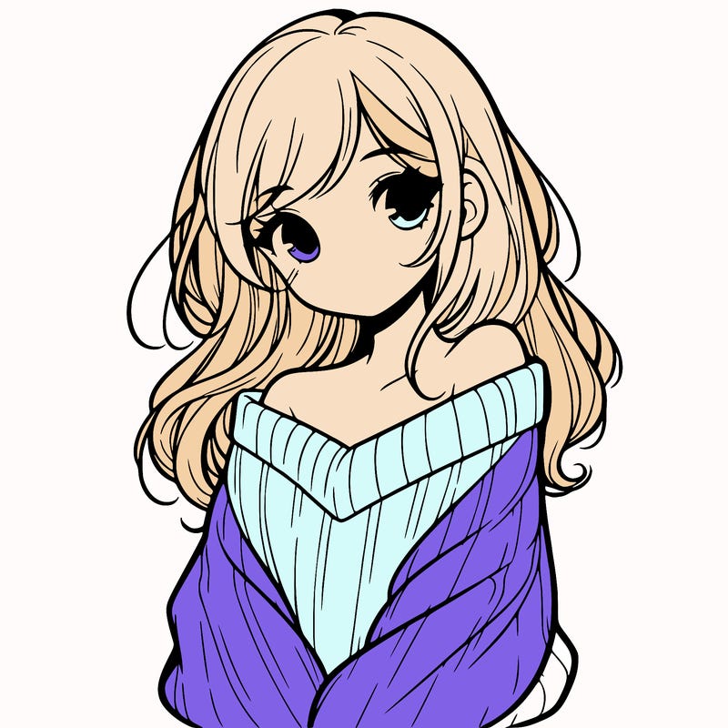 shy pretty girl wearing a sweater that is falling off one shoulder portrait