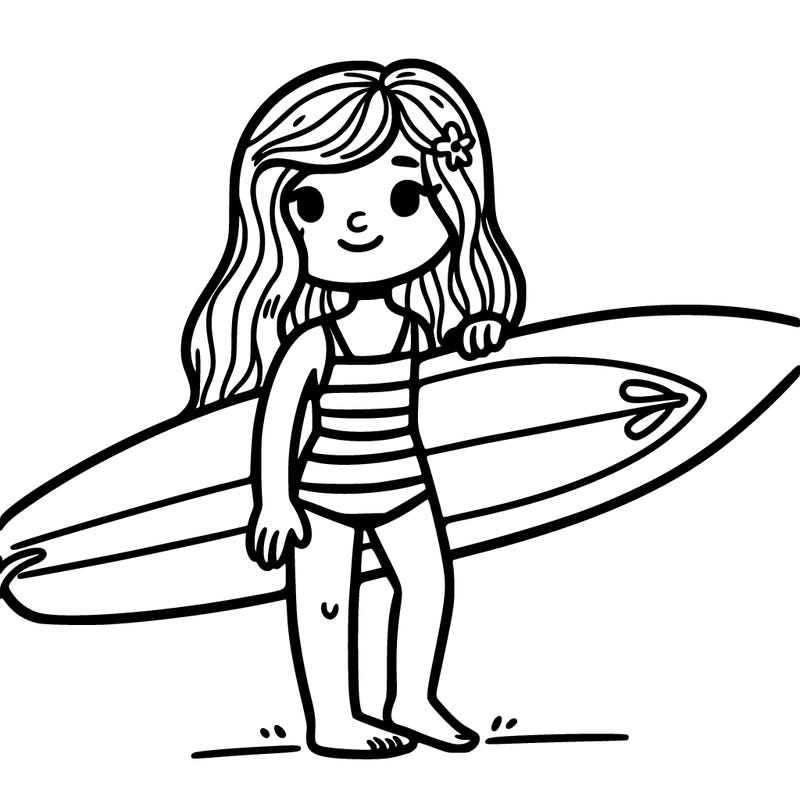 girl with surfboard