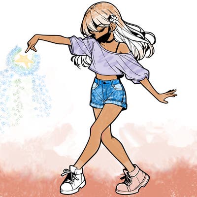 realistic girl danceing