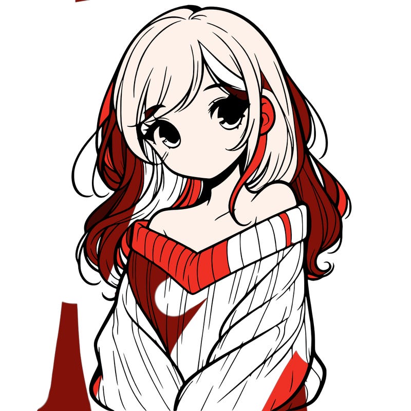 shy pretty girl wearing a sweater that is falling off one shoulder portrait