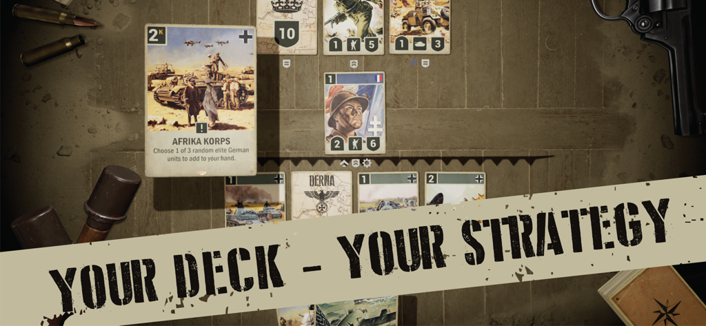 Gameplay of KARDS the World War 2 card game featuring tactical deck building and historical military units