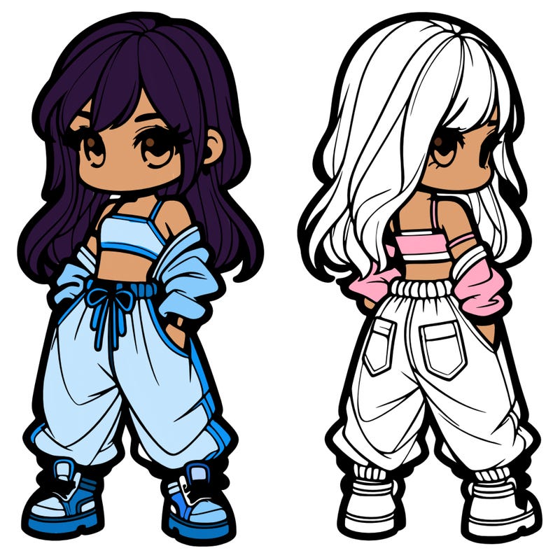 girl in crop top and baggy pants