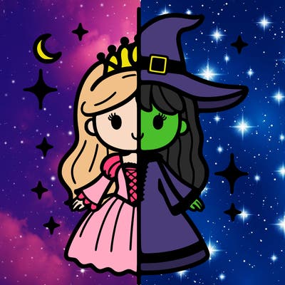 split princess and witch