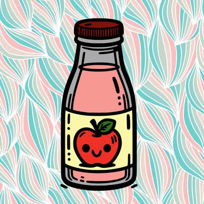 a bottle of apple juice