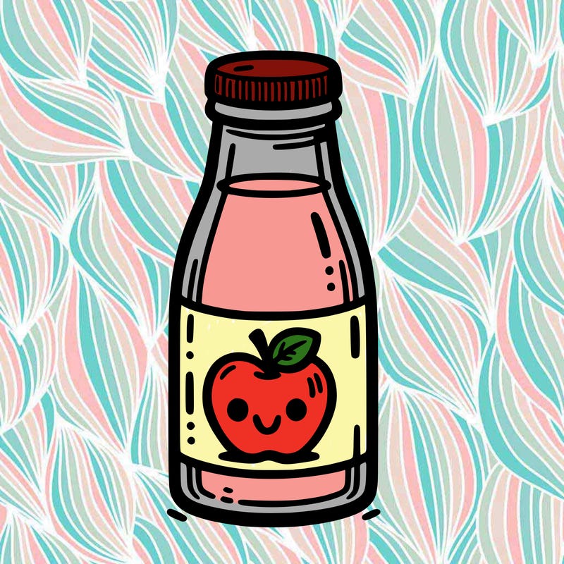 a bottle of apple juice