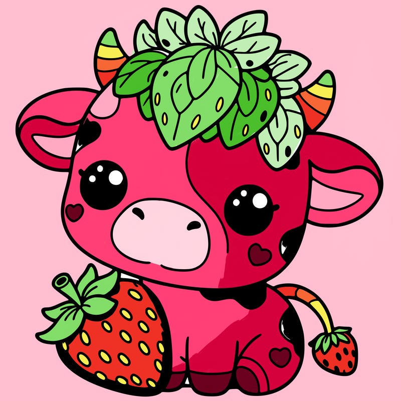 cute strawberry cow