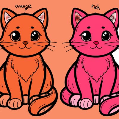 two color  cat