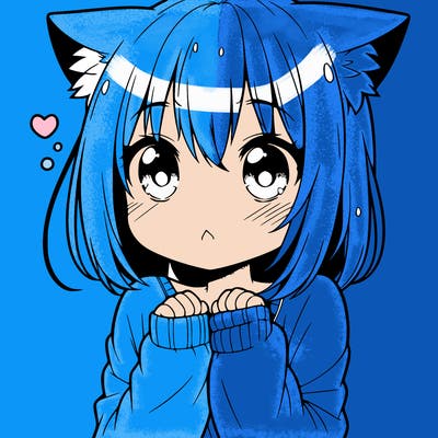 shy anime catgirl