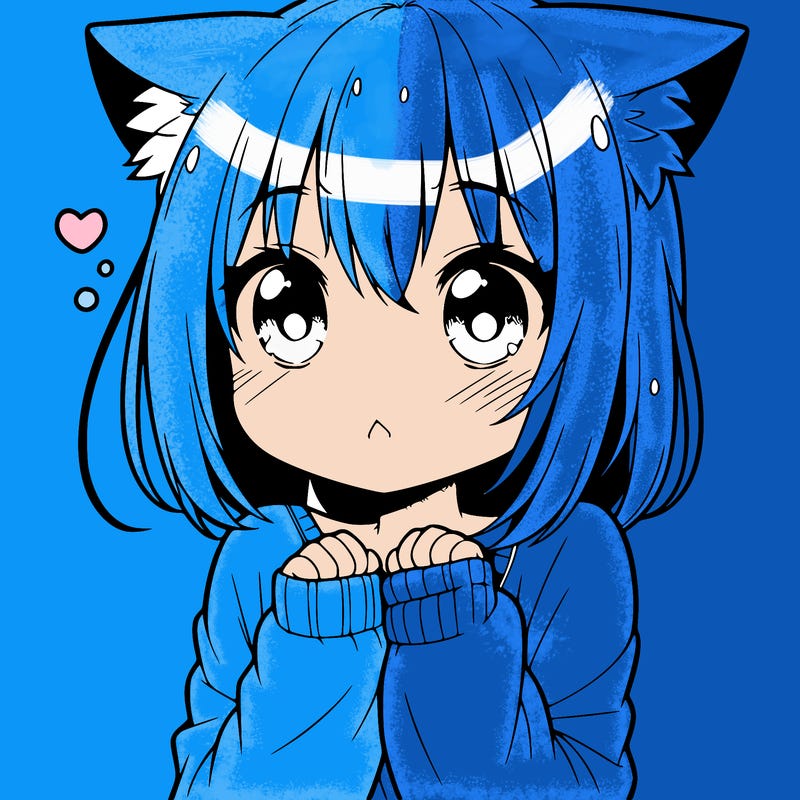 shy anime catgirl