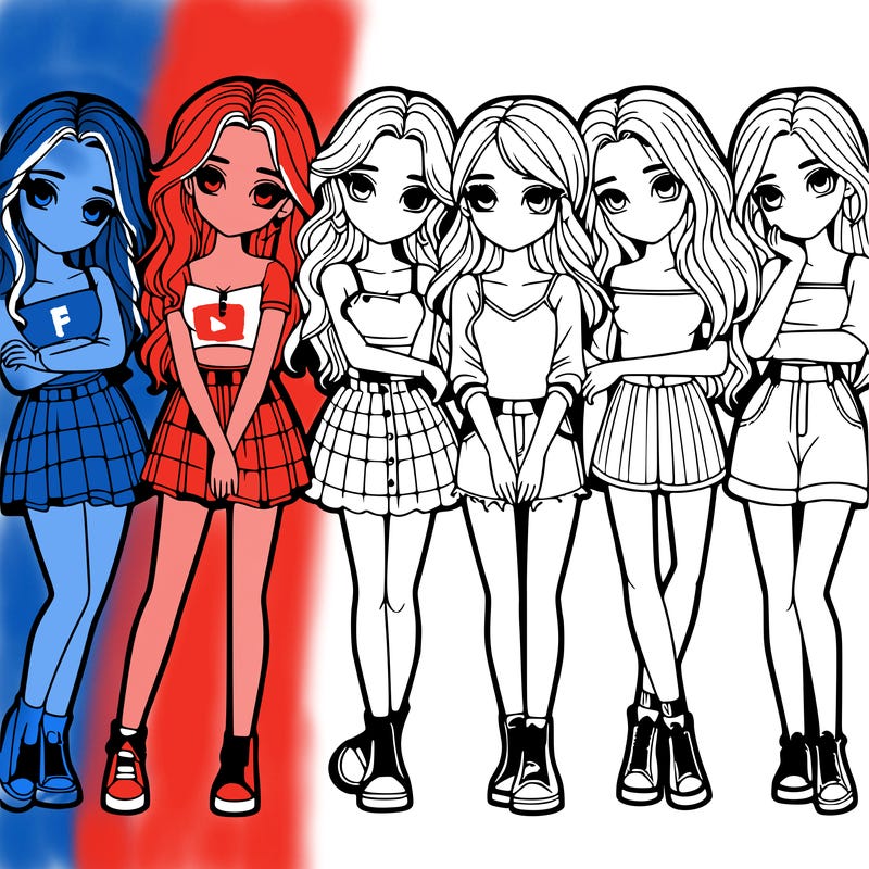 a group of girls realistic