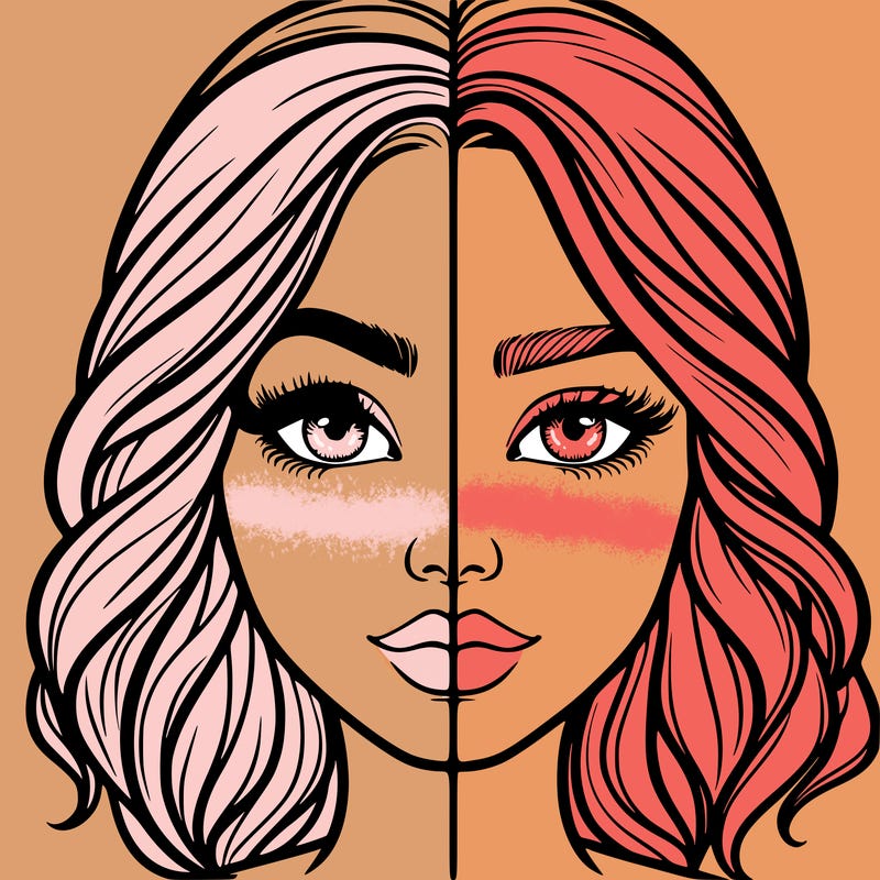 realistic girl split half