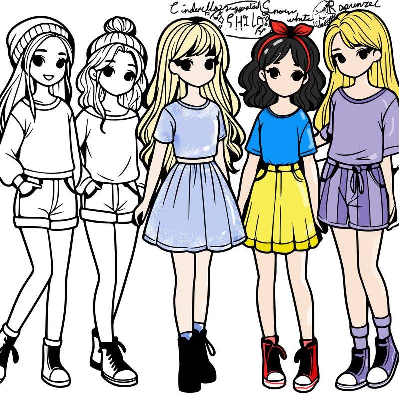 a group of five girls