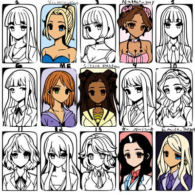 girls that look diffrent anime