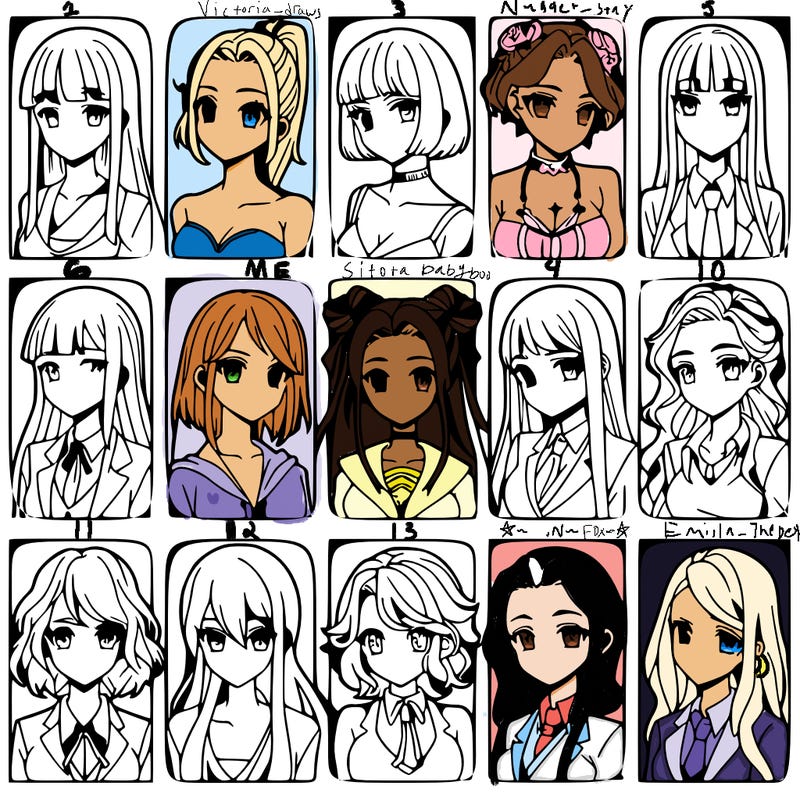 girls that look diffrent anime