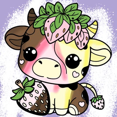 cute strawberry cow