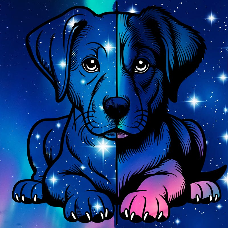 realistic dog split picture