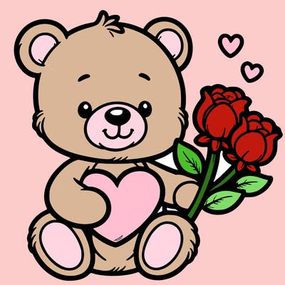 teddy bear a holding heart