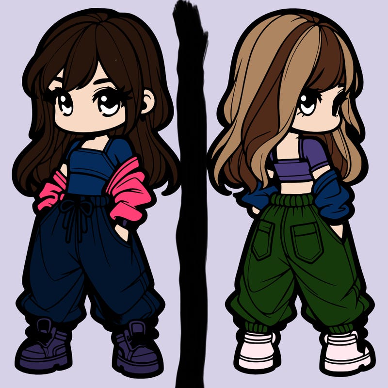 girl in crop top and baggy pants