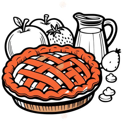 a pie of food