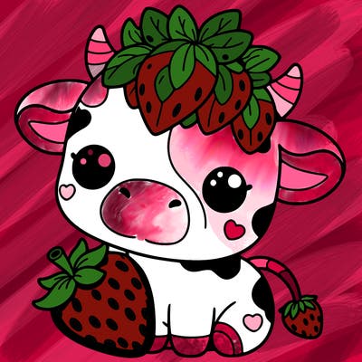 cute strawberry cow