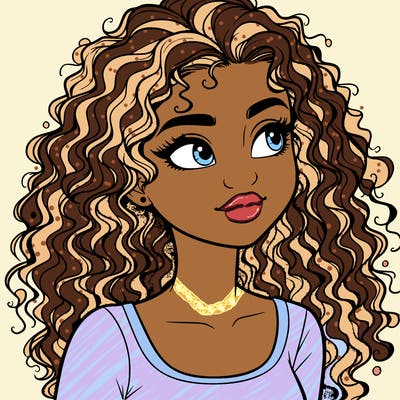realistic girl with curly hair