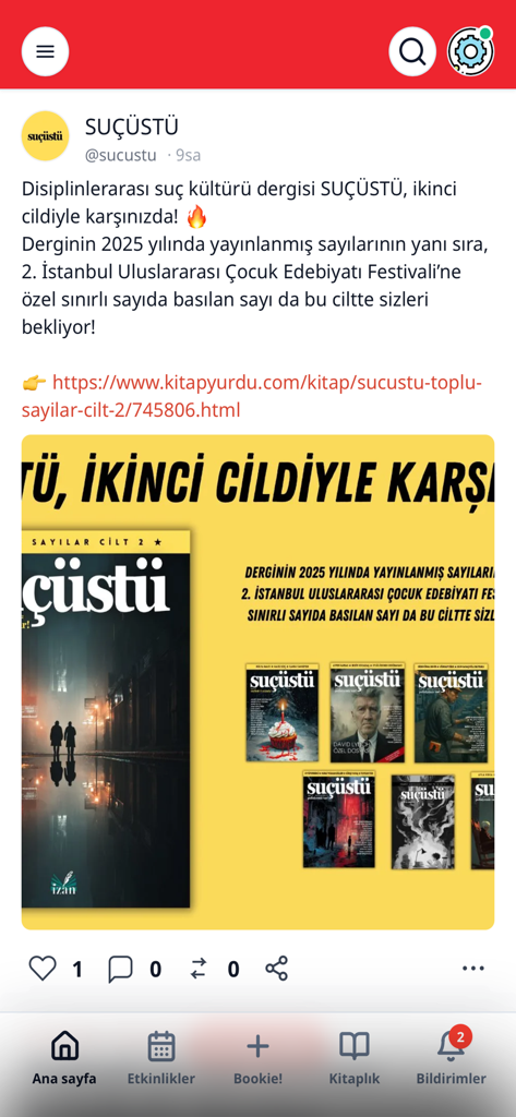 Book.Love - 사용자가 책 컬렉션에 대한 게시물을 보여주는 Bookie 소셜 피드를 표시하는 Book.Love 모바일 앱 인터페이스 스크린샷.