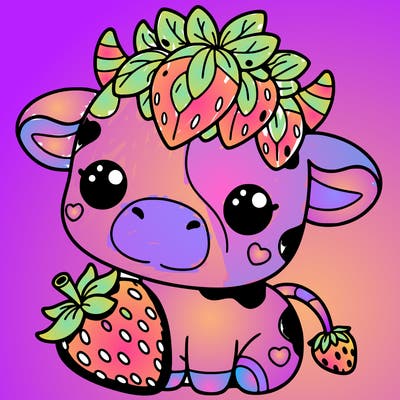 cute strawberry cow