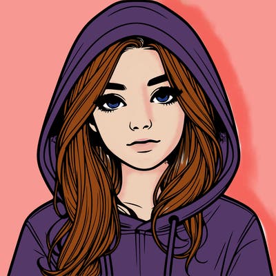 realistic girl with a hoodie